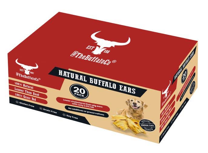 Buffalo Ears-Dog Treats-20 Box