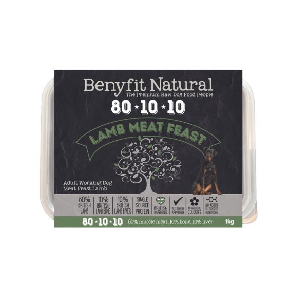 Benyfit Natural 80*10*10 Lamb Meat Feast Adult Raw Working Dog Food